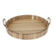Picture of Olympia Round Tray Acacia Wood with Metal Handles 440x405x100mm