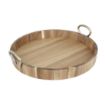 Picture of Olympia Round Tray Acacia Wood with Metal Handles 440x405x100mm