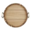 Picture of Olympia Round Tray Acacia Wood with Metal Handles 440x405x100mm