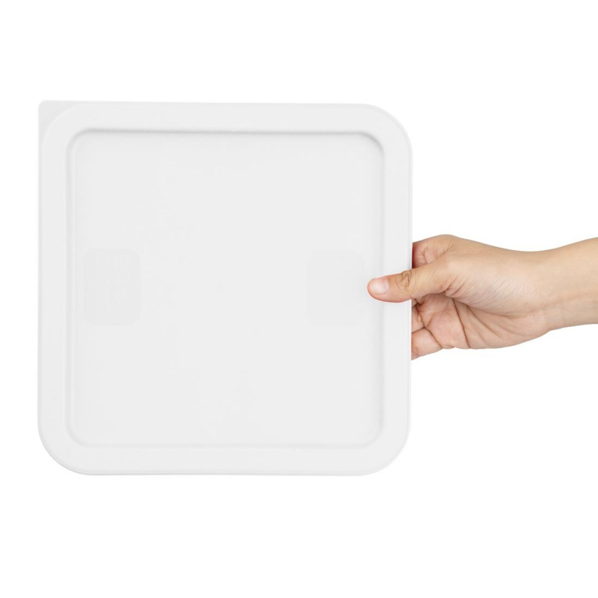 Picture of Hygiplas Square Food Storage Container Lid White Medium