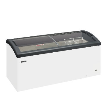Picture of Tefcold FOCUS 171 GREY Sliding Curved Glass Lid Chest Freezer