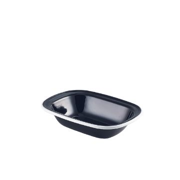 Picture of Enamel Pie Dish Black with White Rim 18cm - Pack of 12