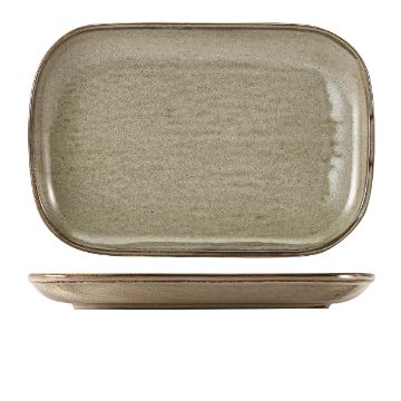Picture of Terra Porcelain Grey Rectangular Plate 34.5 x 23.5cm - Pack of 6