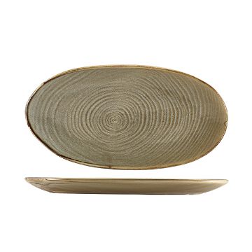 Picture of Terra Porcelain Grey Organic Platter 31cm - Pack of 6