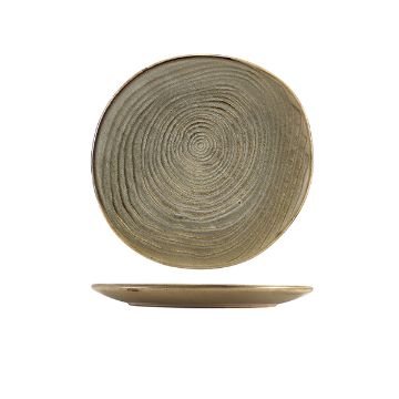Picture of Terra Porcelain Grey Organic Plate 21cm - Pack of 6