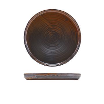Picture of Terra Porcelain Rustic Copper Low Presentation Plate 21cm - Pack of 6