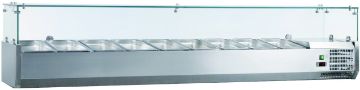 Picture of Chefsrange TU150013G 1500Mm Glass Topping Well 5 X 1/3Gn + 1 X 1/2Gn