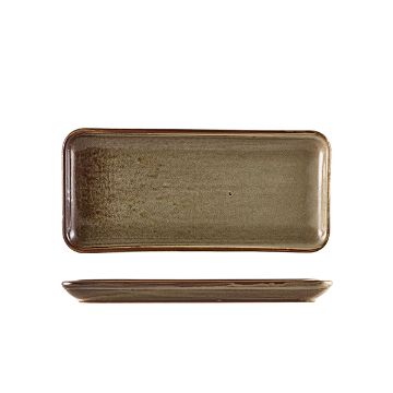 Picture of Terra Porcelain Grey Narrow Rectangular Platter 27 x 12.5cm - Pack of 6