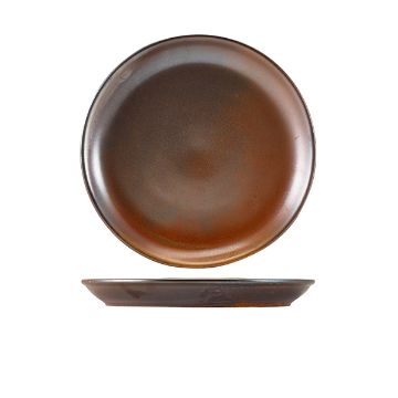 Picture of Terra Porcelain Rustic Copper Coupe Plate 24cm - Pack of 6