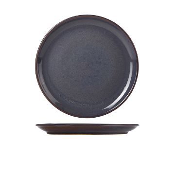 Picture of Rustic Stoneware Blue Coupe Plate 24cm - Pack of 6