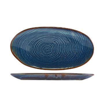 Picture of Terra Porcelain Aqua Blue Organic Platter 31cm - Pack of 6