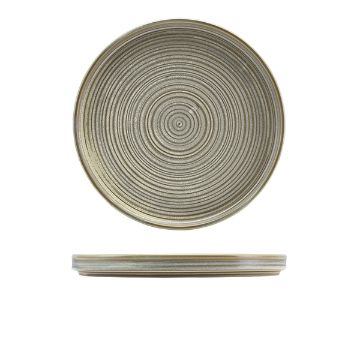 Picture of Terra Porcelain Matt Grey Low Presentation Plate 25cm - Pack of 6
