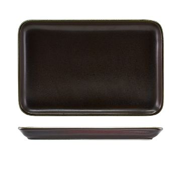 Picture of Terra Porcelain Black Rectangular Platter 30 x 20cm - Pack of 3
