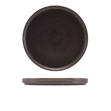 Picture of Terra Porcelain Black Low Presentation Plate 25cm - Pack of 6