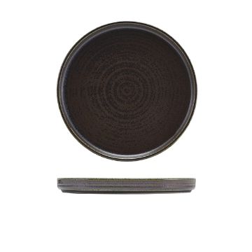 Picture of Terra Porcelain Black Low Presentation Plate 21cm - Pack of 6