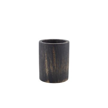 Picture of GenWare Black Wash Acacia Wood Cutlery Cylinder