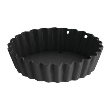 Picture of Vogue Non-Stick Mini Quiche Tin With Removable Base 80mm (3 pack)