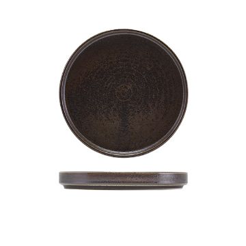Picture of Terra Porcelain Black Low Presentation Plate 18cm - Pack of 6