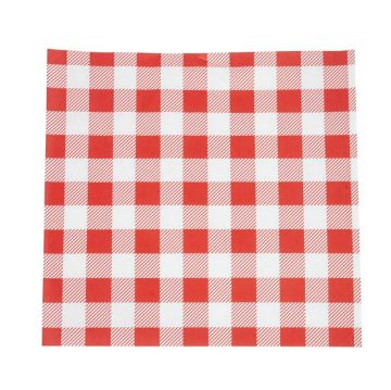 Picture of Greaseproof Paper Sheets Red Gingham 250 x 250mm (200 pack)