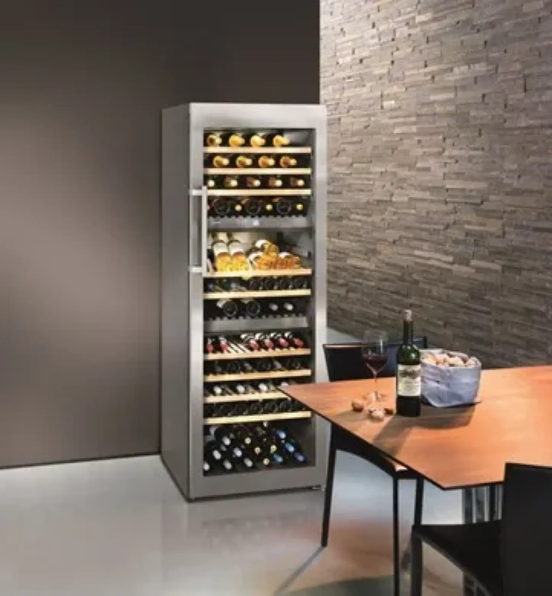 Picture of Liebherr WTES5872 Glazed Stainless Steel Wine Cabinet 578 Litres
