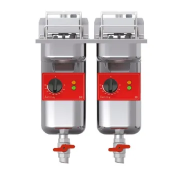Picture of FriFri Super Easy 422 Electric Drop-in Twin Tank Fryer with Filtration - 2 Baskets - W 400 mm - 2 x 11.0 kW