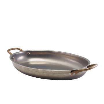 Picture of GenWare Vintage Steel Oval Dish 30 x 21cm - Pack of 3