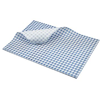 Picture of Greaseproof Paper Blue Gingham Print 35 x 25cm