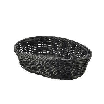 Picture of Black Oval Polywicker Basket 22.5 x 15.5 x 6.5cm - Pack of 6