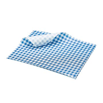 Picture of Greaseproof Paper Blue Gingham Print 25 x 20cm