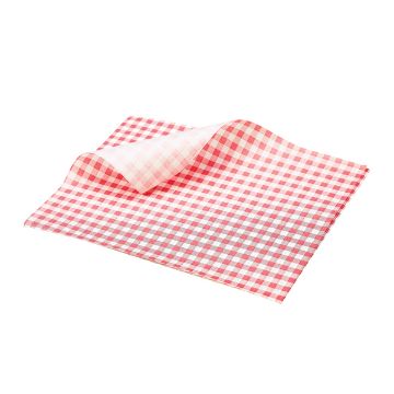 Picture of Greaseproof Paper Red Gingham Print 25 x 20cm