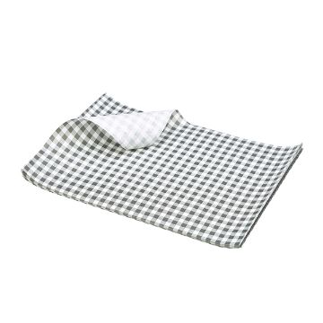 Picture of Greaseproof Paper Black Gingham Print 25 x 20cm