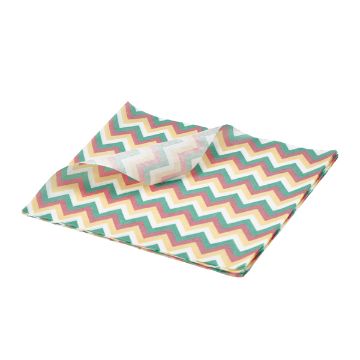 Picture of Greaseproof Paper Multicoloured Chevron Print 25 x 20cm
