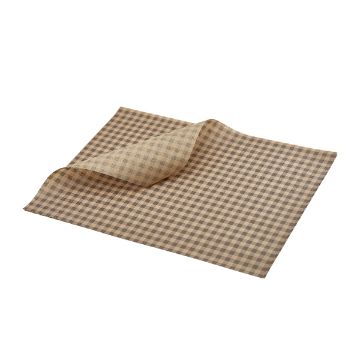 Picture of GenWare Greaseproof Paper Brown Gingham Print 25 x 20cm