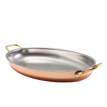 Picture of GenWare Copper Plated Oval Dish 34 x 23cm - Pack of 3