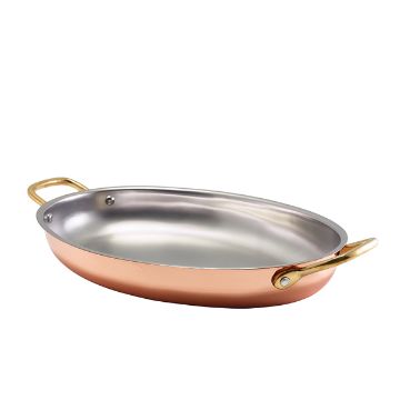 Picture of GenWare Copper Plated Oval Dish 30 x 21cm - Pack of 3