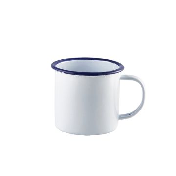 Picture of Enamel Mug White with Blue Rim 36cl/ 12.5oz - Pack of 12