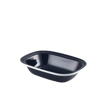 Picture of Enamel Pie Dish Black with White Rim 20cm - Pack of 12