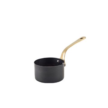 Picture of GenWare Black Vintage Steel Mini Sauce Pan 7.8 x 4.5cm - Pack of 6