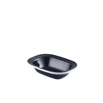 Picture of Enamel Pie Dish Black with White Rim 16cm - Pack of 12