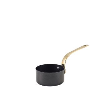 Picture of GenWare Black Vintage Steel Mini Sauce Pan 7 x 3.75cm - Pack of 6