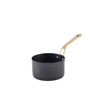 Picture of GenWare Black Vintage Steel Mini Sauce Pan 9 x 5.25cm - Pack of 6