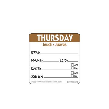 Picture of 50mm Thursday Removable Day Label (500)