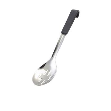 Picture of GenWare Black Handled Slotted Serving Spoon 34cm