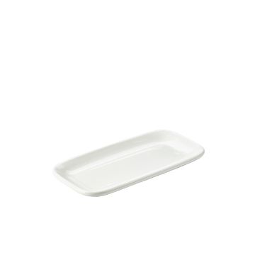 Picture of Genware Porcelain Rounded Rectangular Plate 24.5 x 12.5cm/ 9.75 x 5" - Pack of 6
