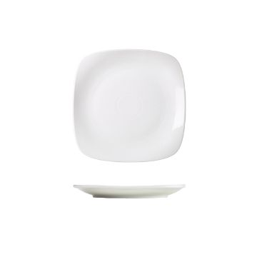 Picture of Genware Porcelain Rounded Square Plate 17cm/ 6.5" - Pack of 6
