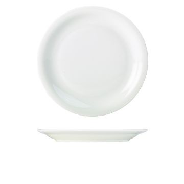 Picture of Genware Porcelain Narrow Rim Plate 28cm/ 11" - Pack of 6
