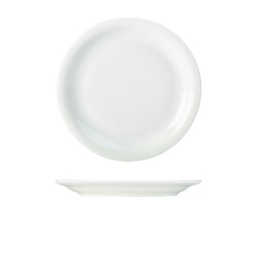 Picture of Genware Porcelain Narrow Rim Plate 26cm/ 10.25" - Pack of 6
