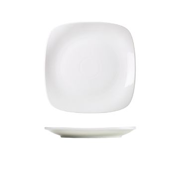 Picture of Genware Porcelain Rounded Square Plate 21cm/ 8.25" - Pack of 6