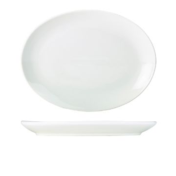 Picture of Genware Porcelain Oval Plate 36cm/ 14" - Pack of 6
