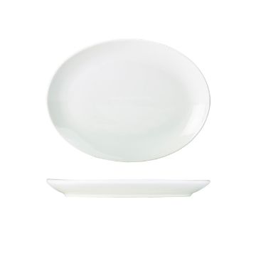 Picture of Genware Porcelain Oval Plate 31cm/ 12.25" - Pack of 6